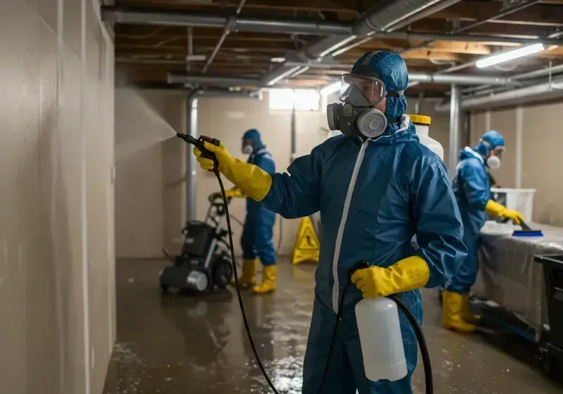 Basement Sanitization and Antimicrobial Treatment process in Haskins, OH