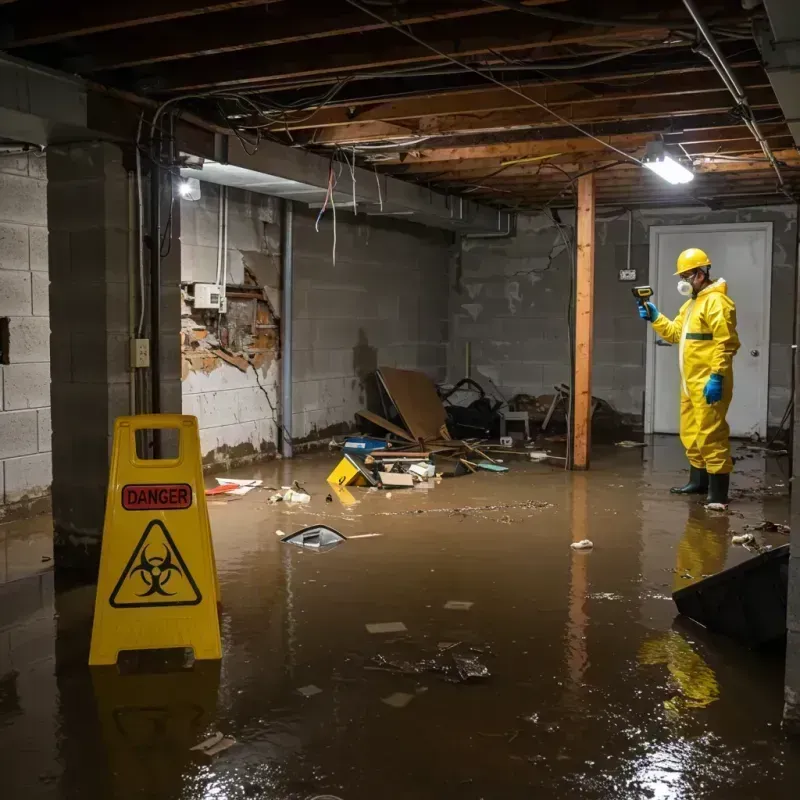 Flooded Basement Electrical Hazard in Haskins, OH Property