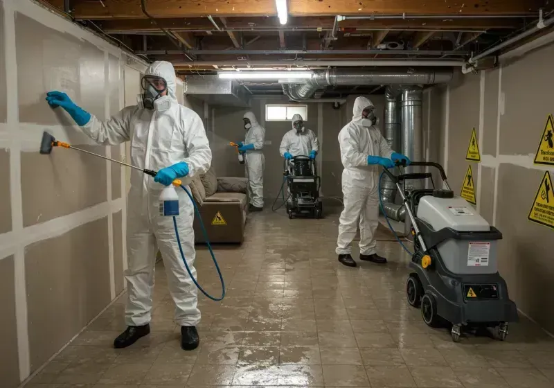 Basement Moisture Removal and Structural Drying process in Haskins, OH